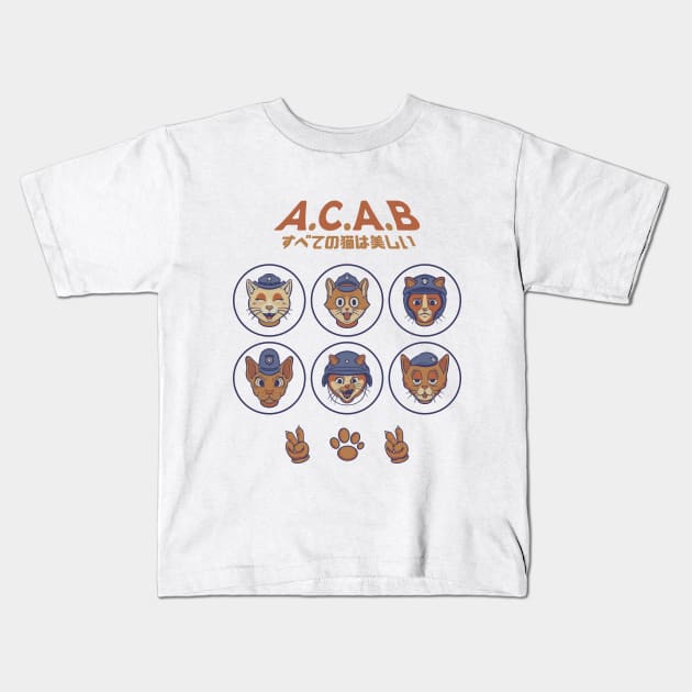 ACAB Policat Kids T-Shirt by endorphinestudio